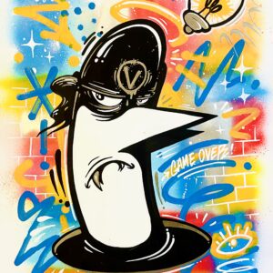 VANDAL MASQUÉ. Figuration libre originale sur papier